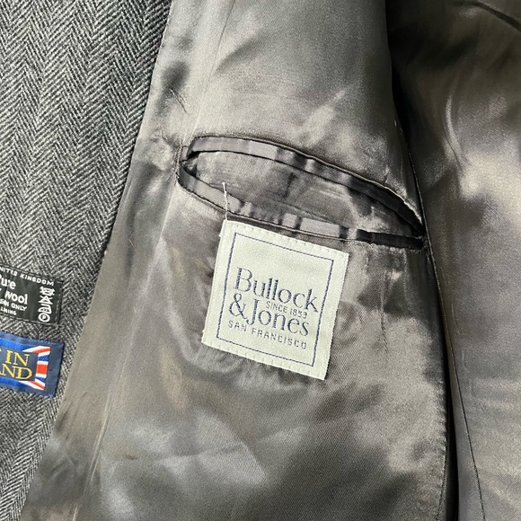 Bullock & Jones Wool Coat Suede Collar Made in Britain - Picture 6 of 11